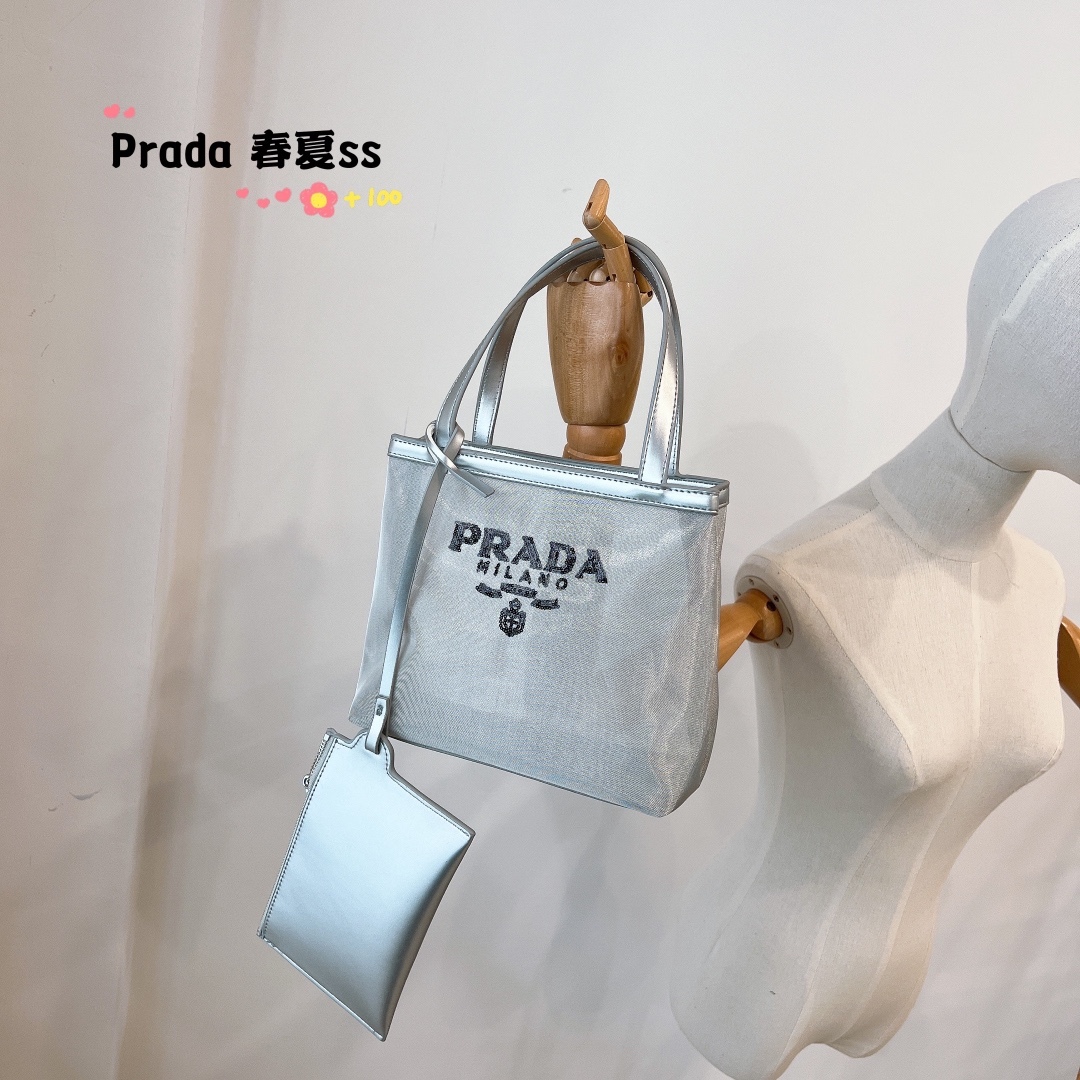 P style Mesh Shopping Handbags 2 in 1-Luxeon