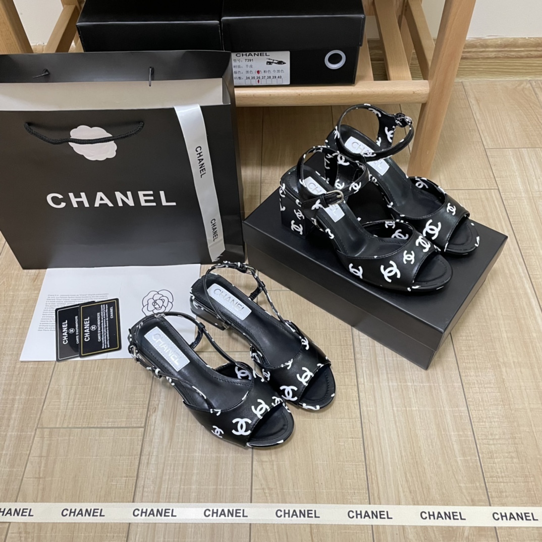 C style Print Double C Square Root Sandals-Luxeon