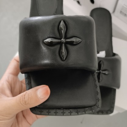 Smfk solid black slippers top quality-Luxeon