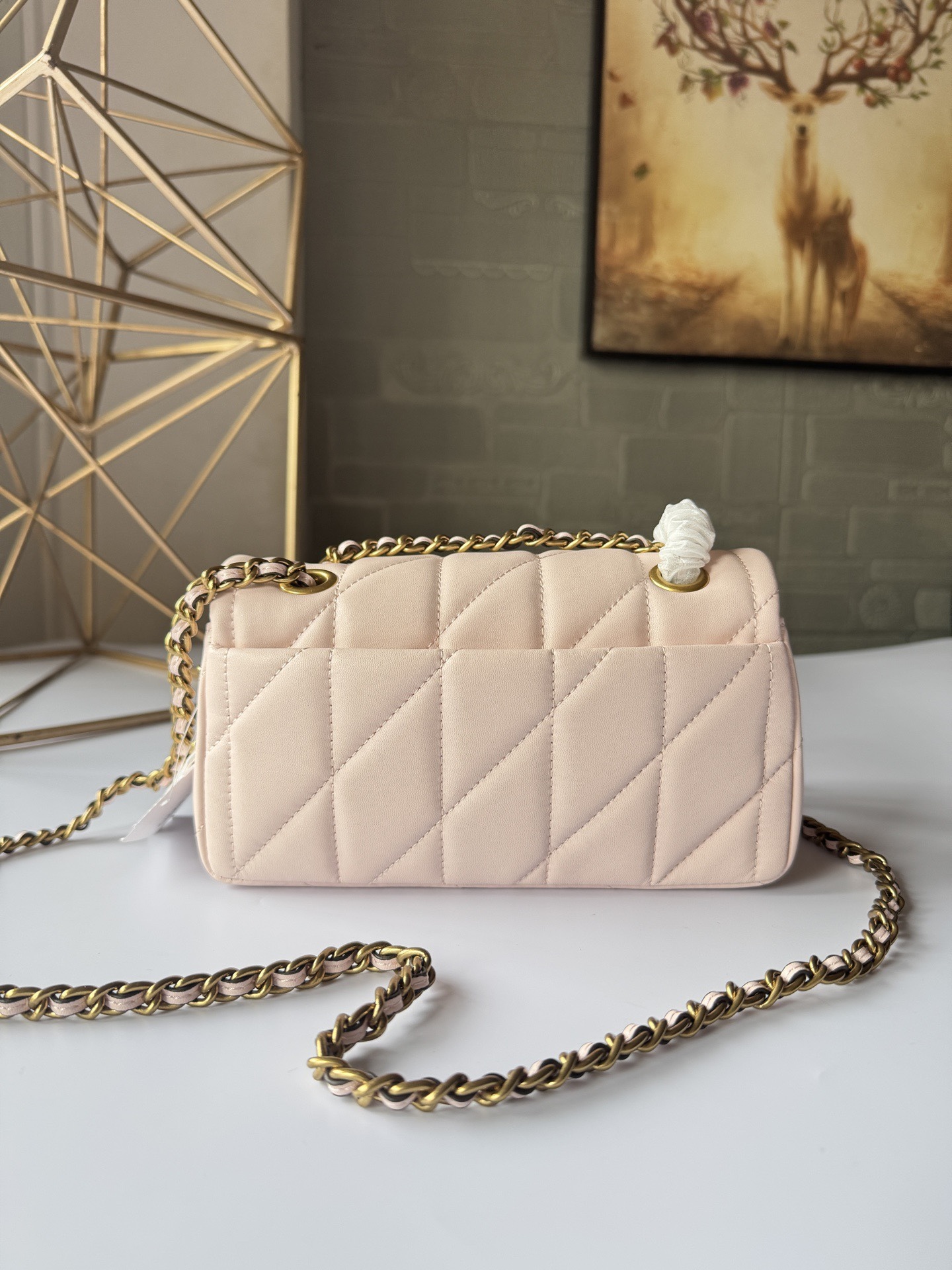 Diamond-patterned handbag26*15