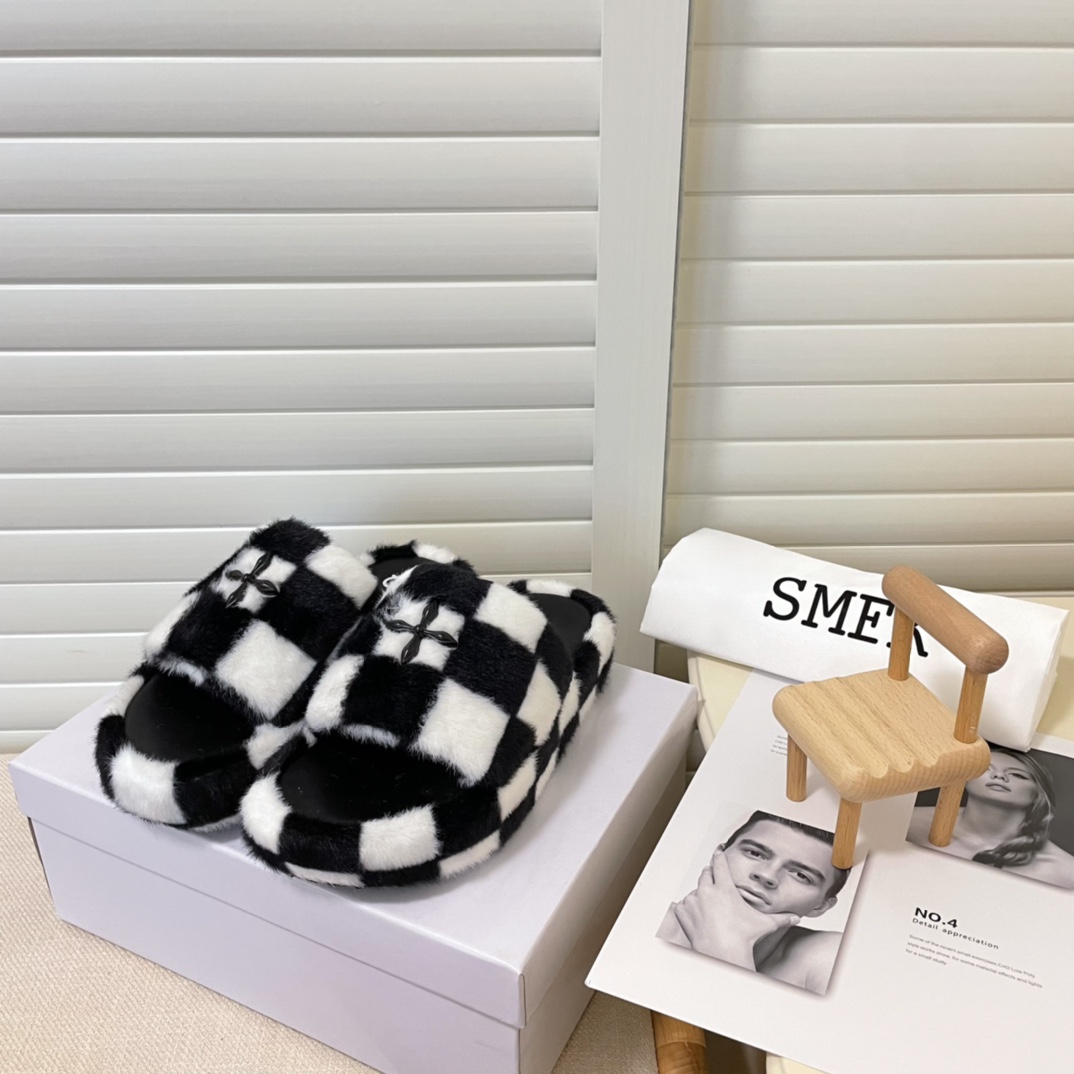 SMFK 2022 new women fur slippers-Luxeon