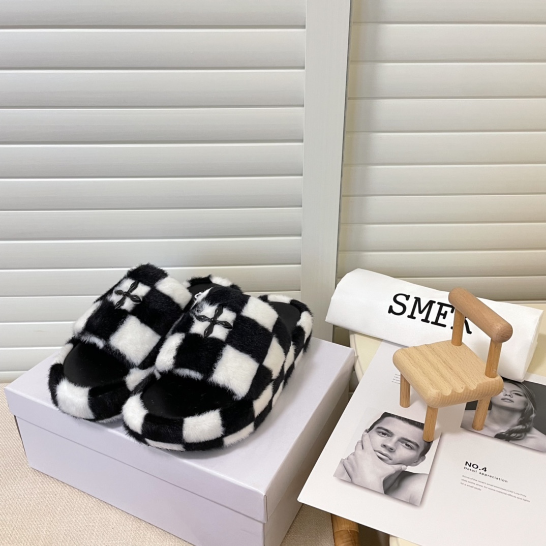 SMFK 2022 new women fur slippers-Luxeon