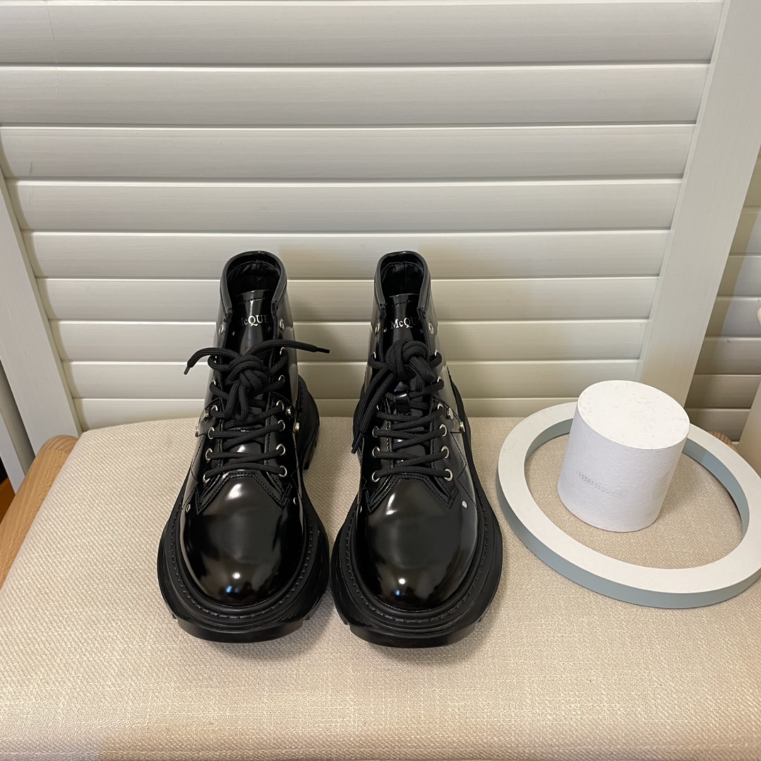 Alexander McQueen British style women rider short boots-Luxeon