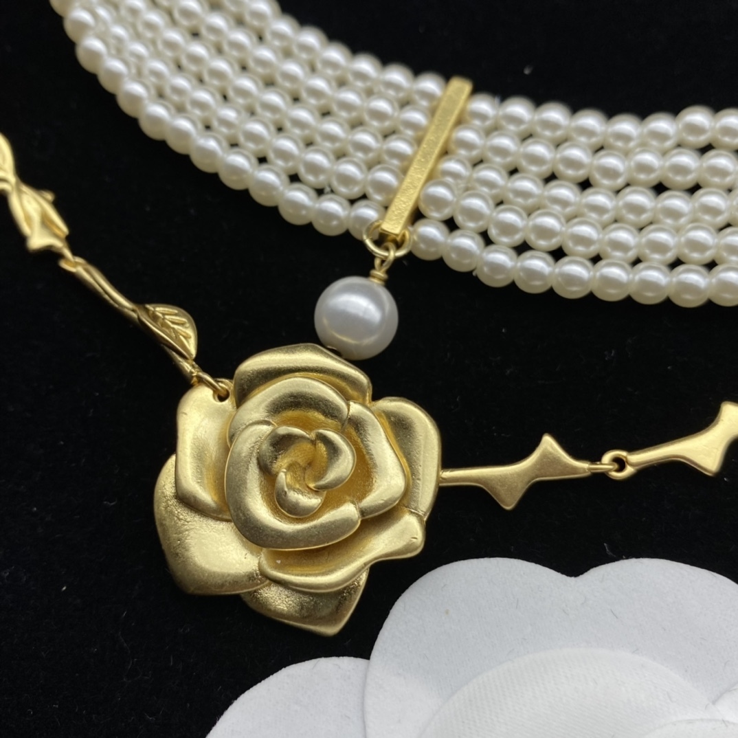 D style New Pearl Flower Vintage Set Necklace-Luxeon