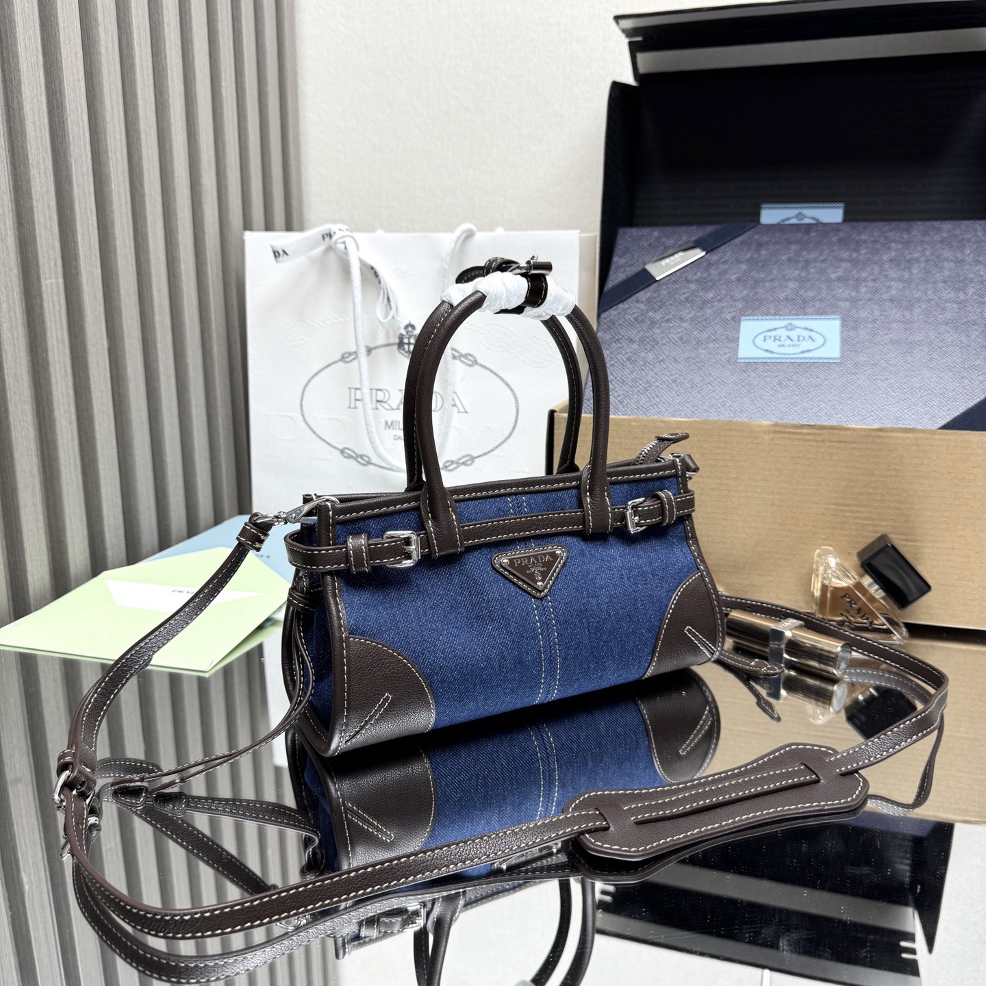 Denim canvas tote bag 23.5*12*9cm
