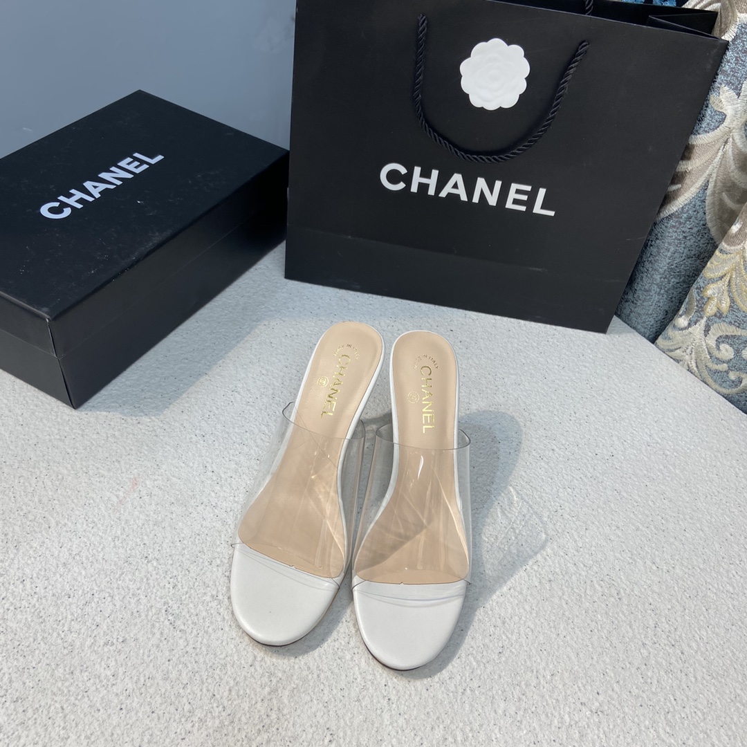 C style Crystal Heel Sheer Sandals-Luxeon