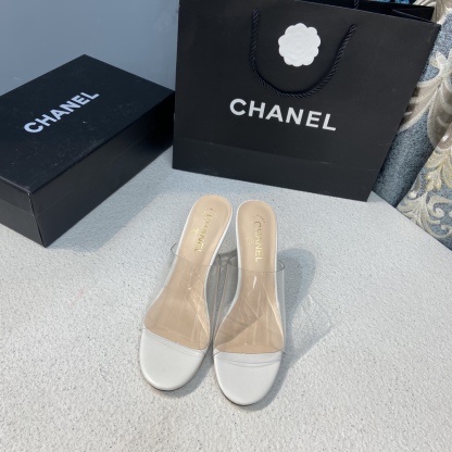 C style Crystal Heel Sheer Sandals-Luxeon