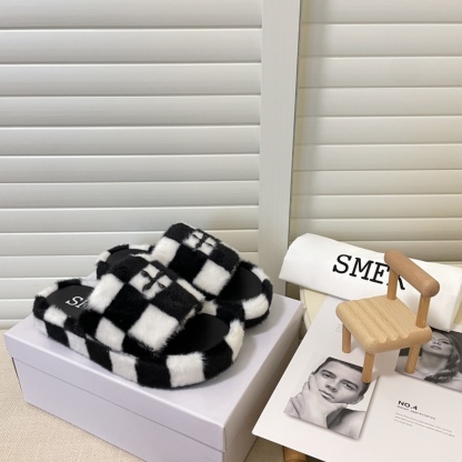 SMFK 2022 new women fur slippers-Luxeon