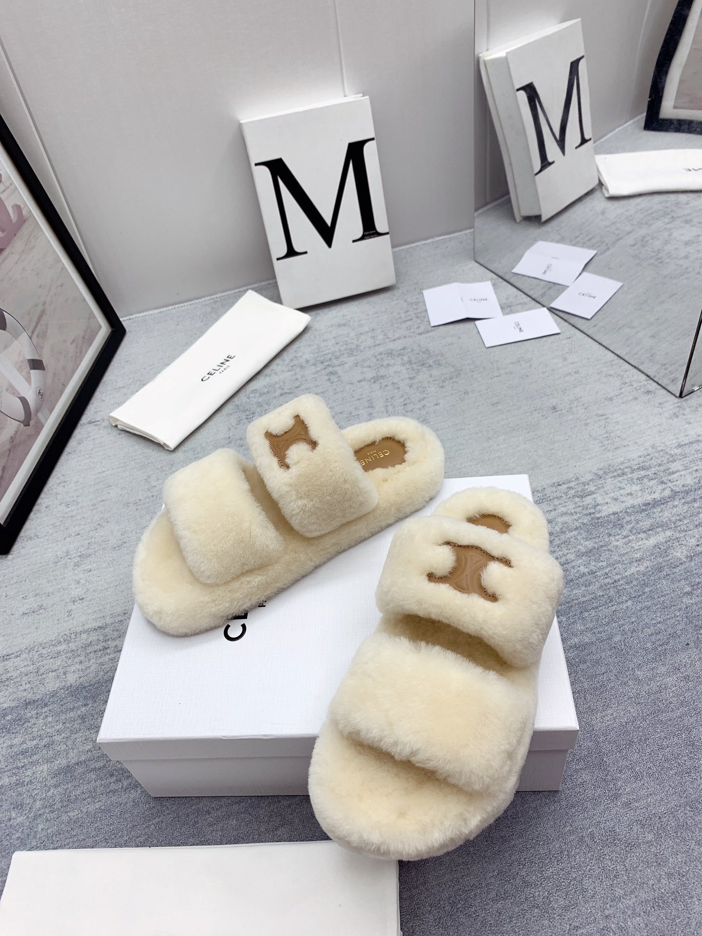 C style new winter pure wool slippers top quality-Luxeon