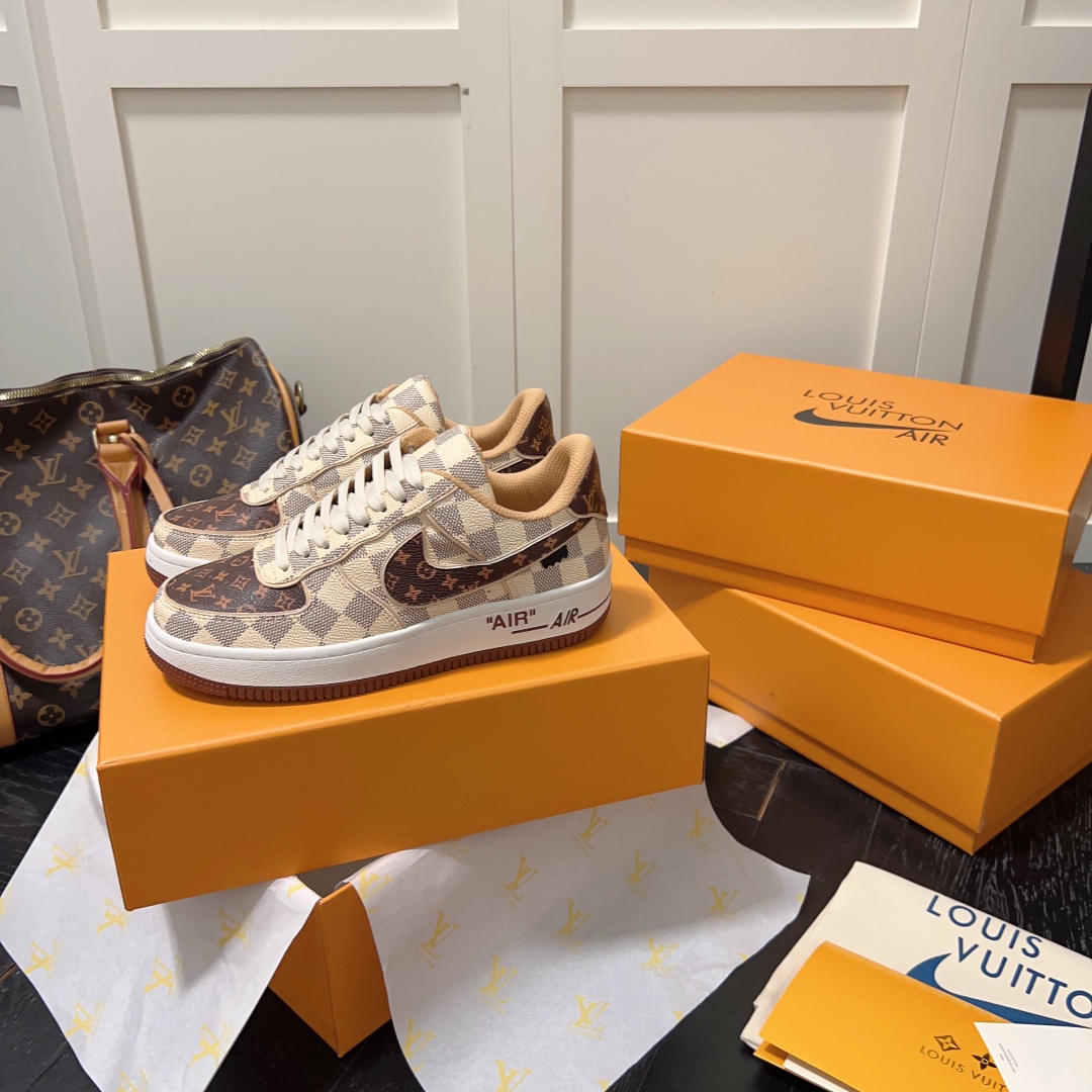 L style . x . Air Force1 22ss co-brand commerative sneaker Unisex casual shoes-Luxeon