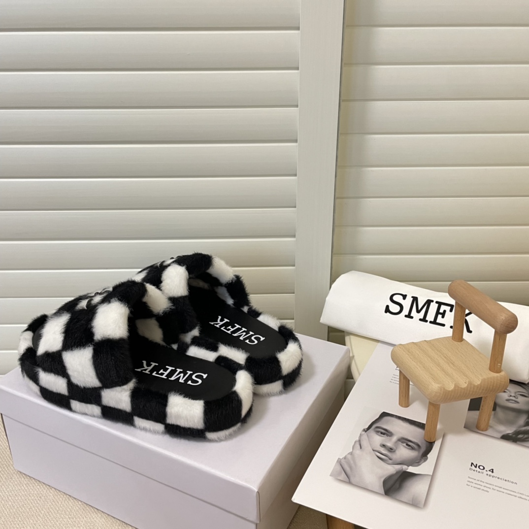SMFK 2022 new women fur slippers-Luxeon