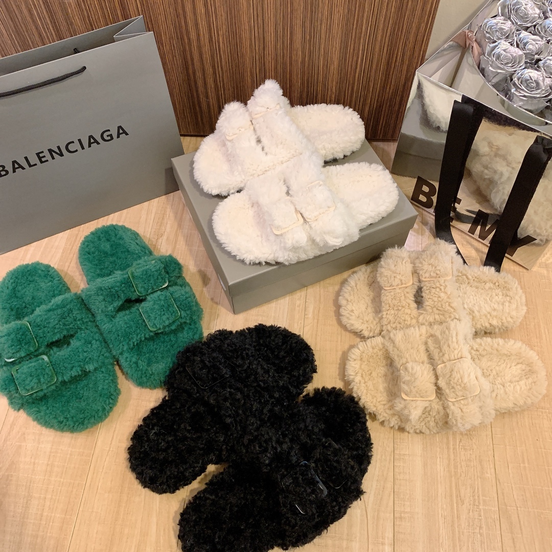 B style new wool slippers-Luxeon