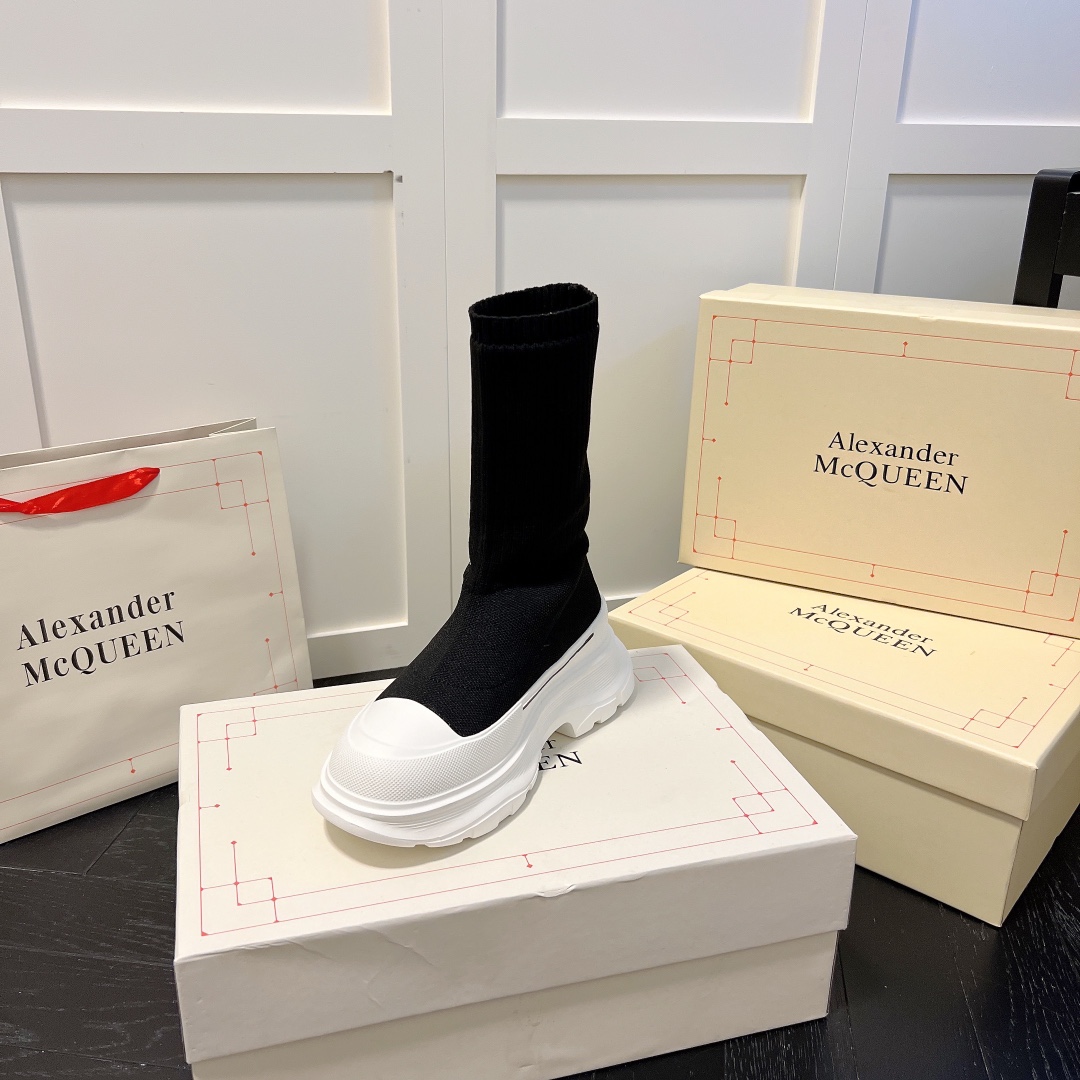 Alexander McQueen women sneakers sock boots-Luxeon