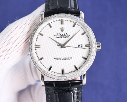 Rolex Wristwatch Cowhide Band Sapphire Glass-Luxeon