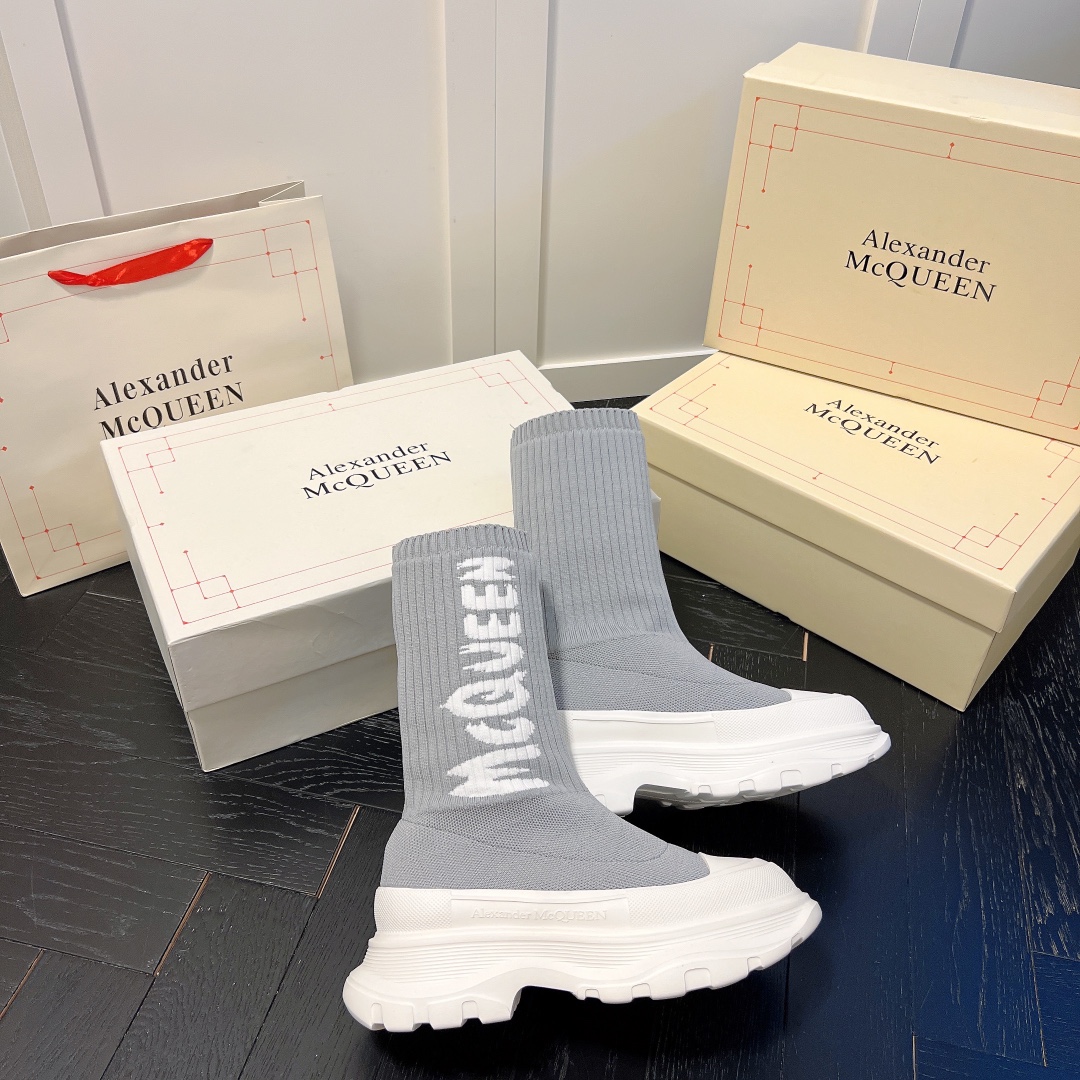 Alexander McQueen women sneakers sock boots-Luxeon