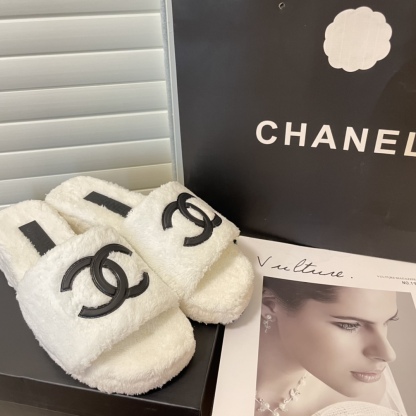 C style double-c terry wool slippers-Luxeon