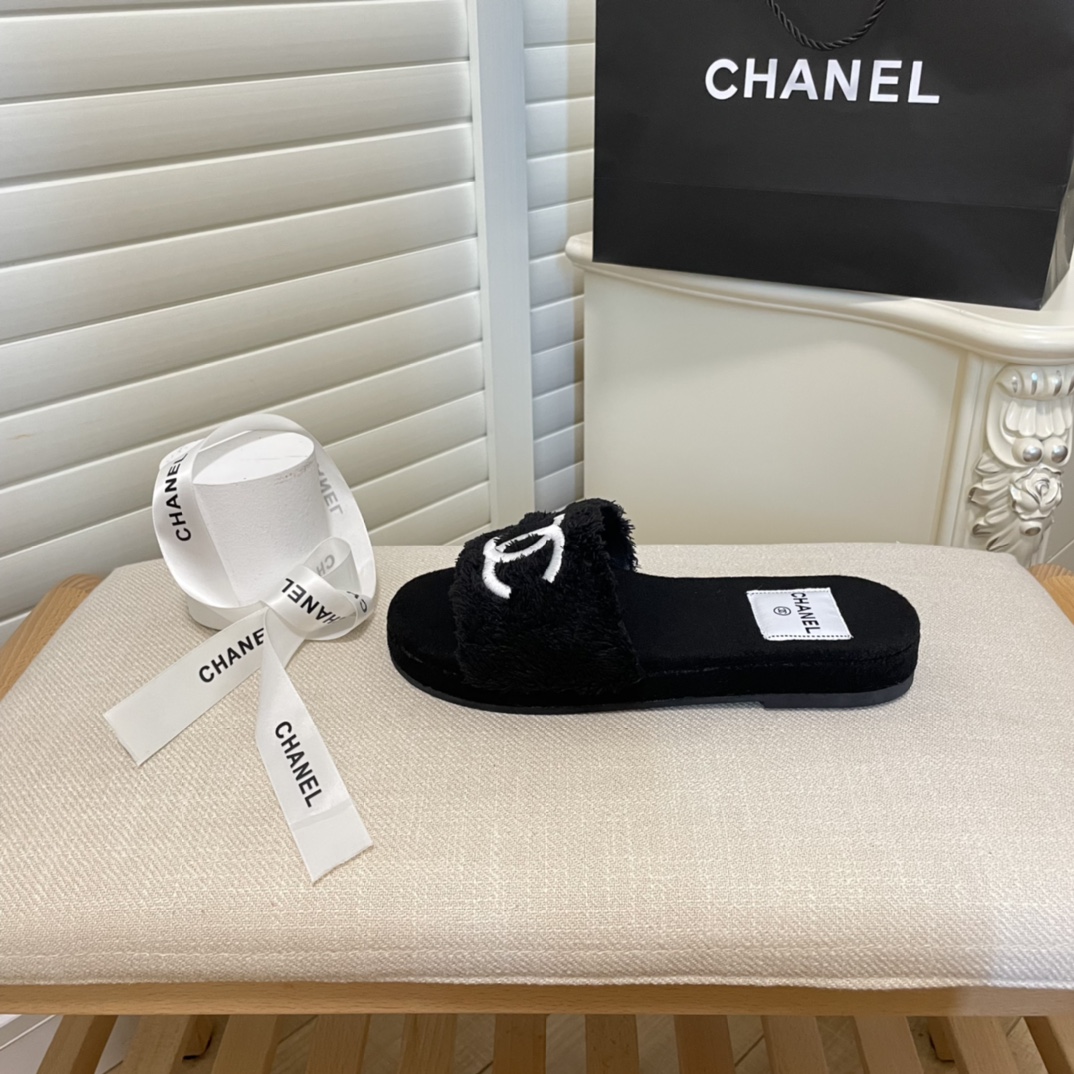 C style double-C winter wool slippers-Luxeon