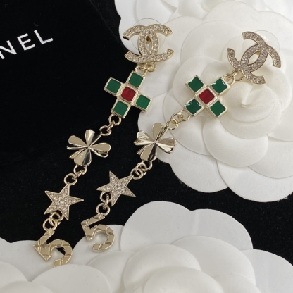 C style four-leaf clover earrings-Luxeon