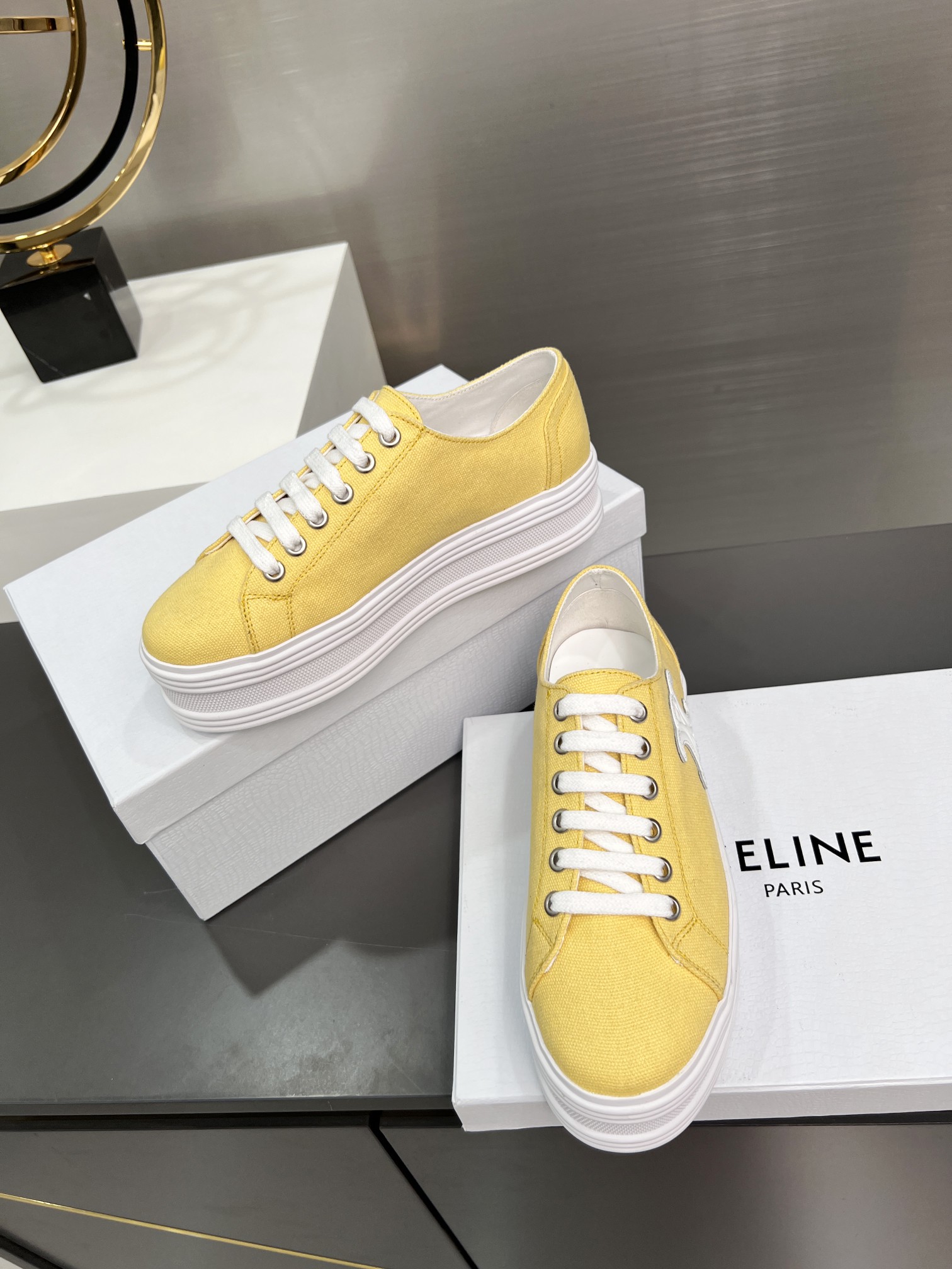 C style low heel canvas casual shoes-Luxeon
