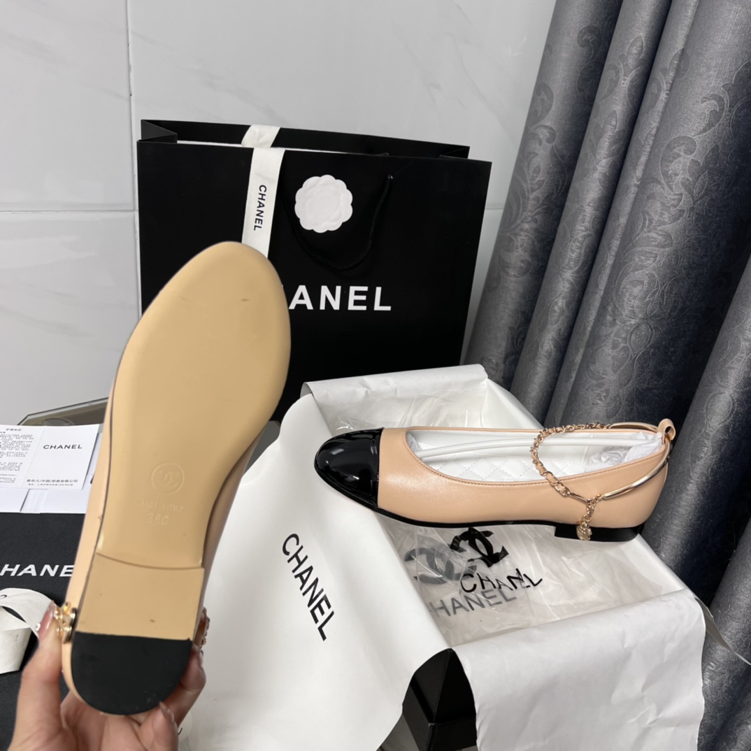 C style new women ballerina pumps elegant pointed toe shoes-Luxeon