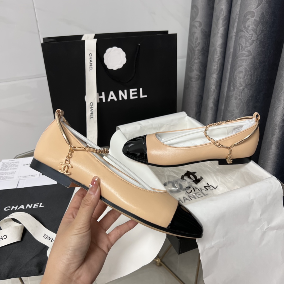 C style new women ballerina pumps elegant pointed toe shoes-Luxeon