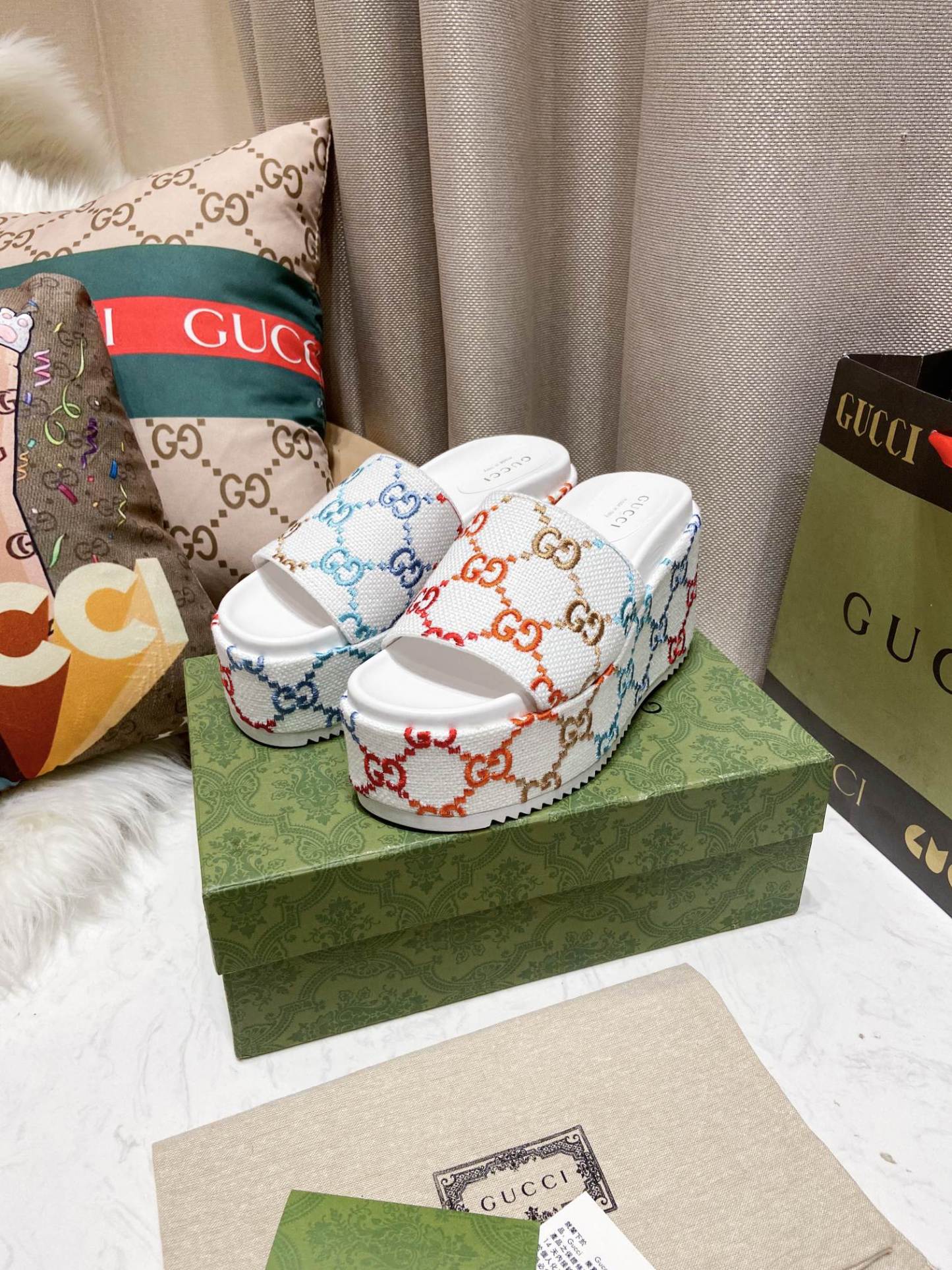 G style embroidered platform shoes-Luxeon