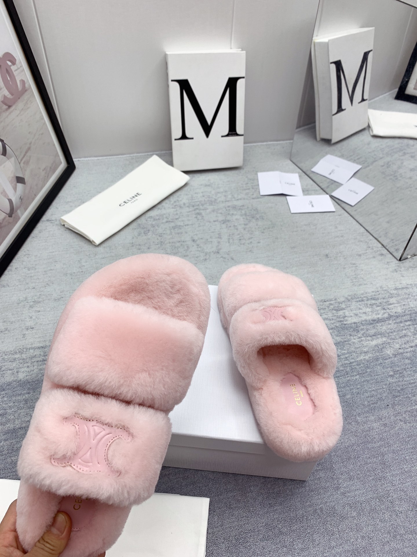 C style new winter pure wool slippers top quality-Luxeon