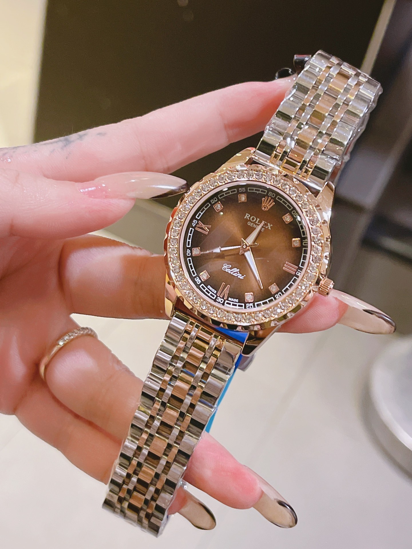 Rolex Watch Classic Quartz Movement Solid Steel Band-Luxeon