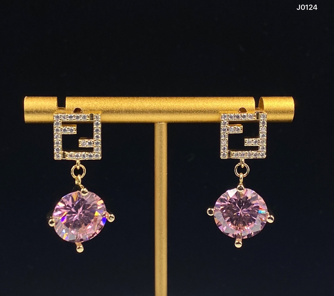 F style Classic Rhinestone Earrings-Luxeon