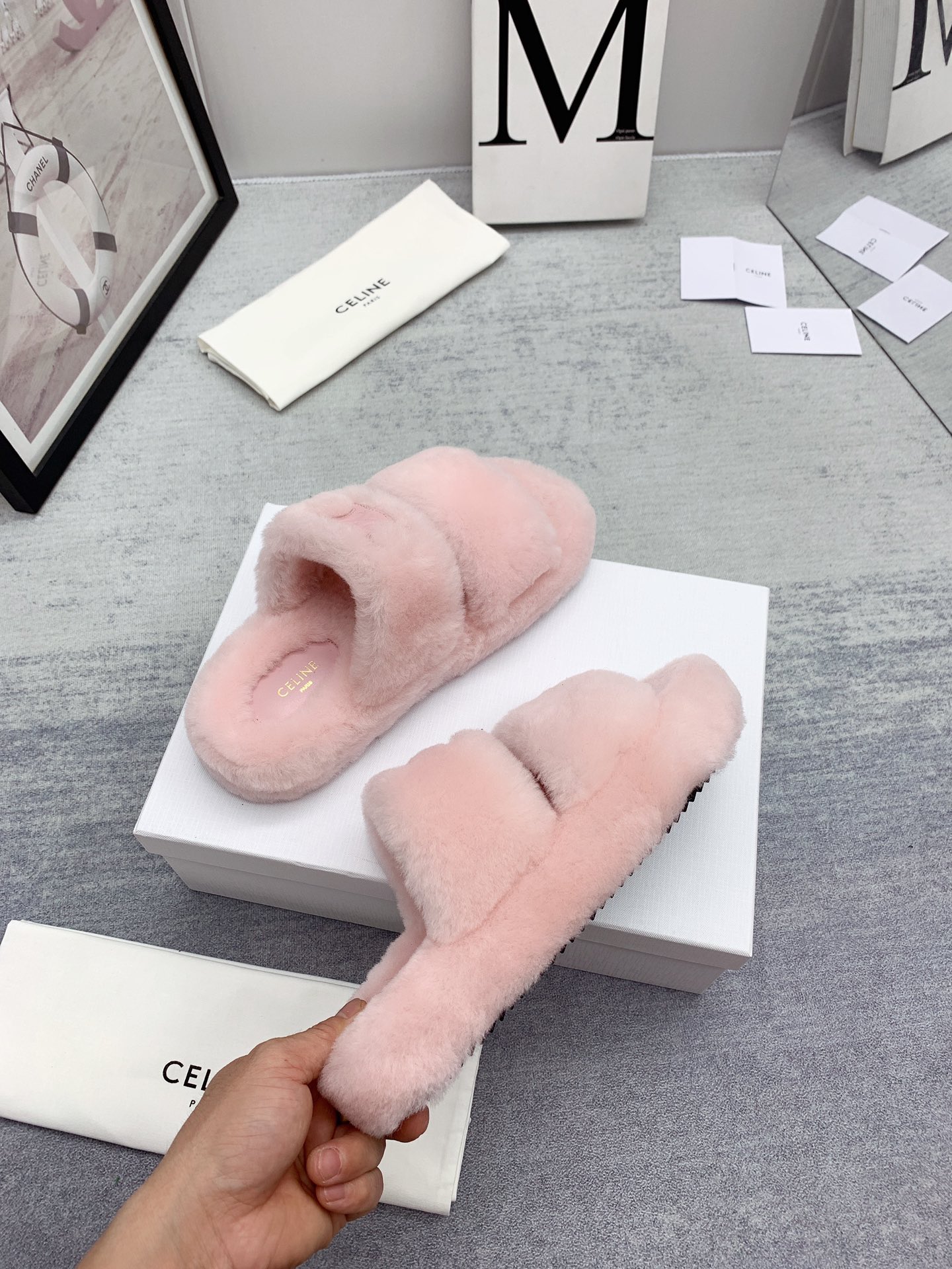C style new winter pure wool slippers top quality-Luxeon