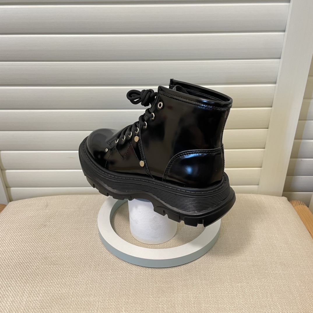 Alexander McQueen British style women rider short boots-Luxeon