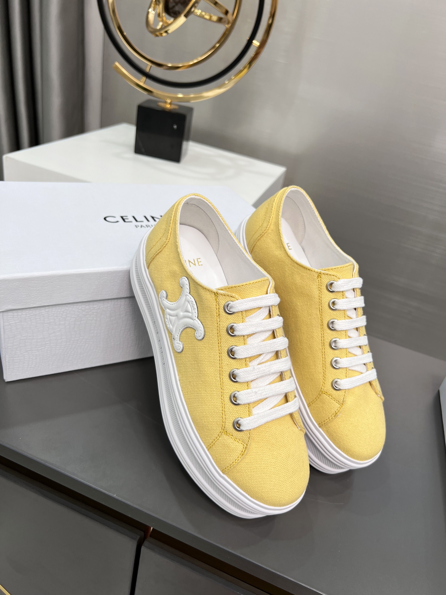 C style low heel canvas casual shoes-Luxeon
