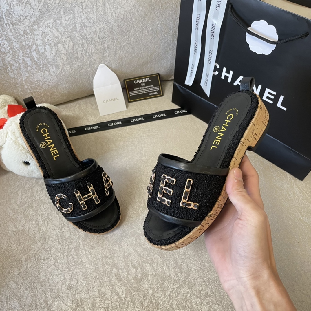 C style New Woven Platform Slippers-Luxeon