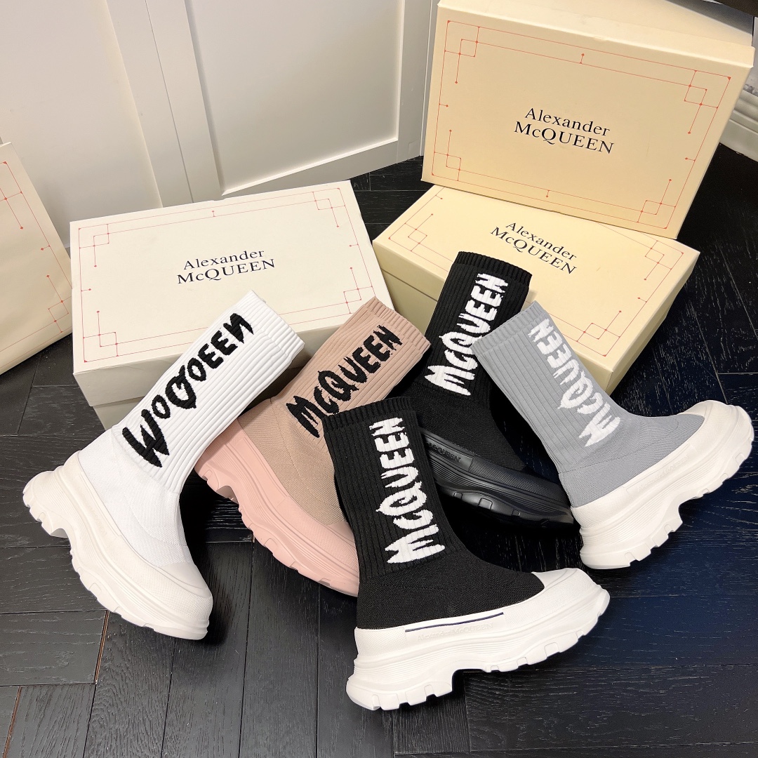 Alexander McQueen women sneakers sock boots-Luxeon