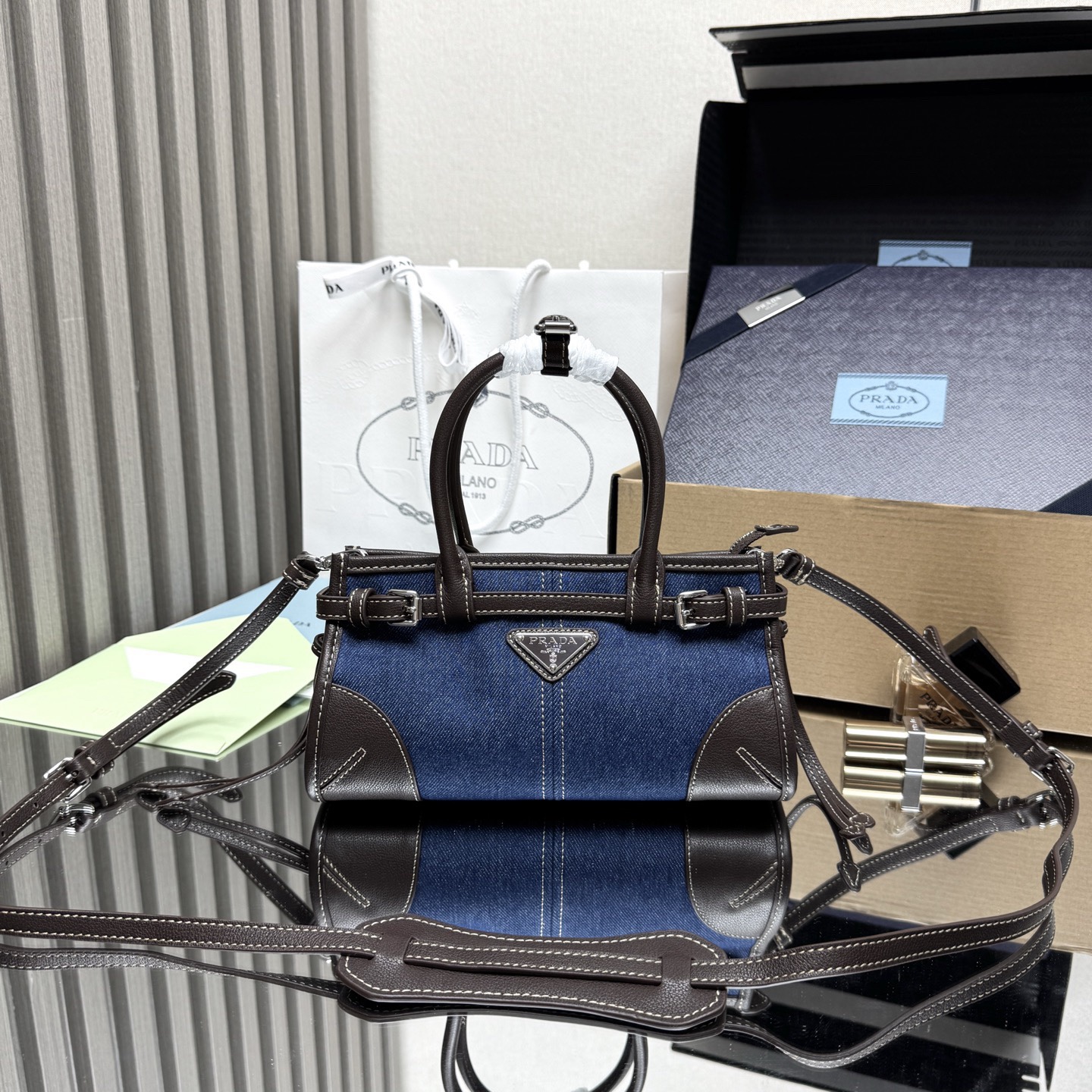 Denim canvas tote bag 23.5*12*9cm