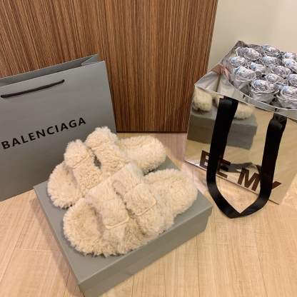 B style new wool slippers-Luxeon