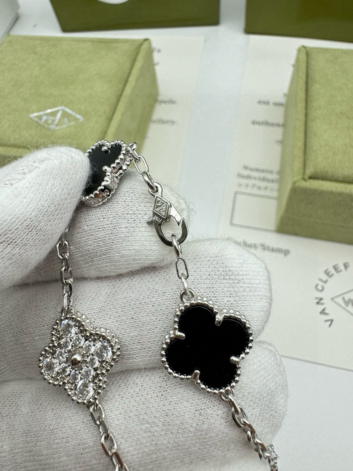 V style Four Leaf Clover Bracelet