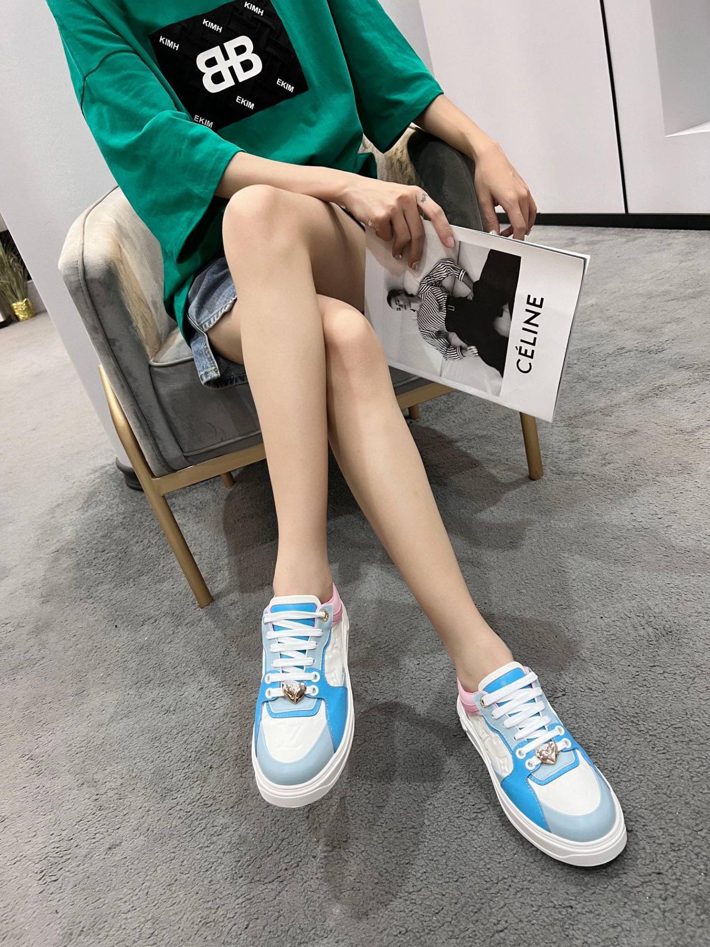 L style trendy women sneakers casual shoes-Luxeon