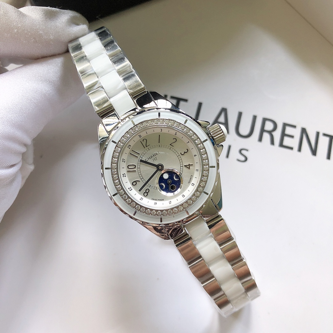 C style All-steel Ceramic Watch Quartz Movement-Luxeon