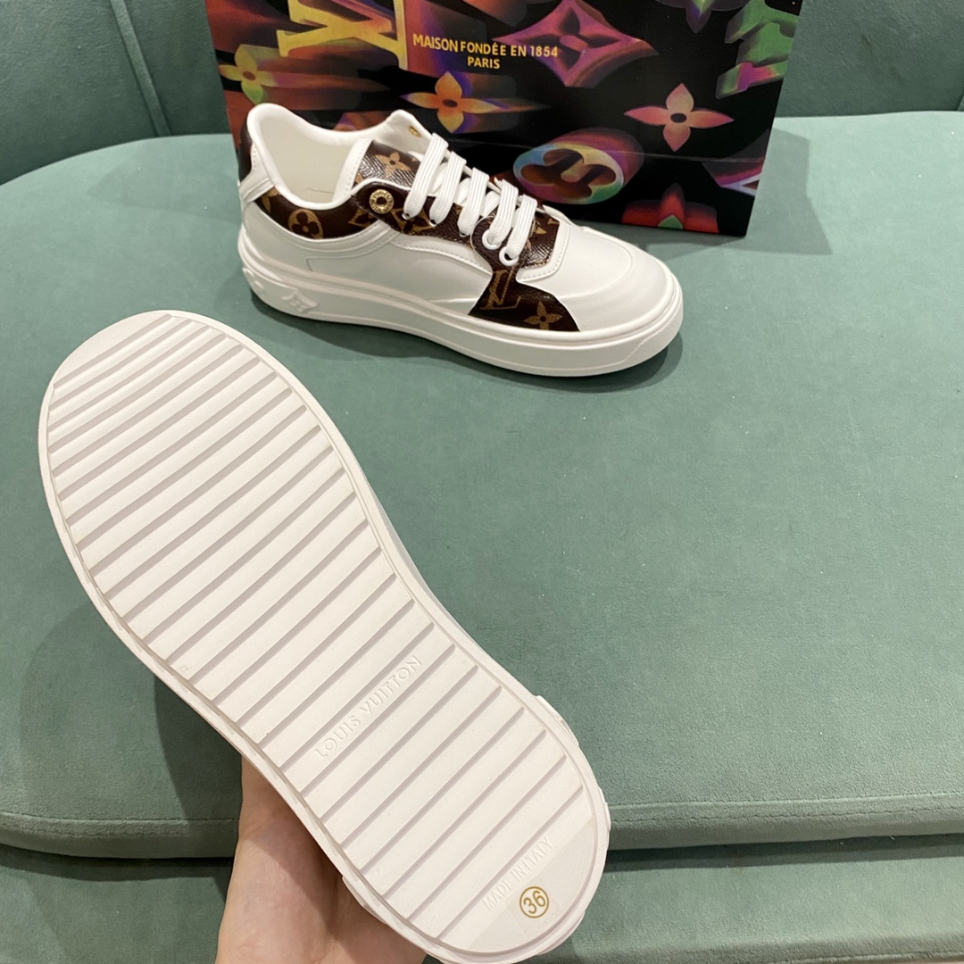 L style Womne Two Color Splicing Lace Up Sneakers-Luxeon