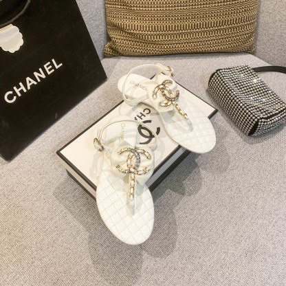 C style summer solid flip flops slippers-Luxeon