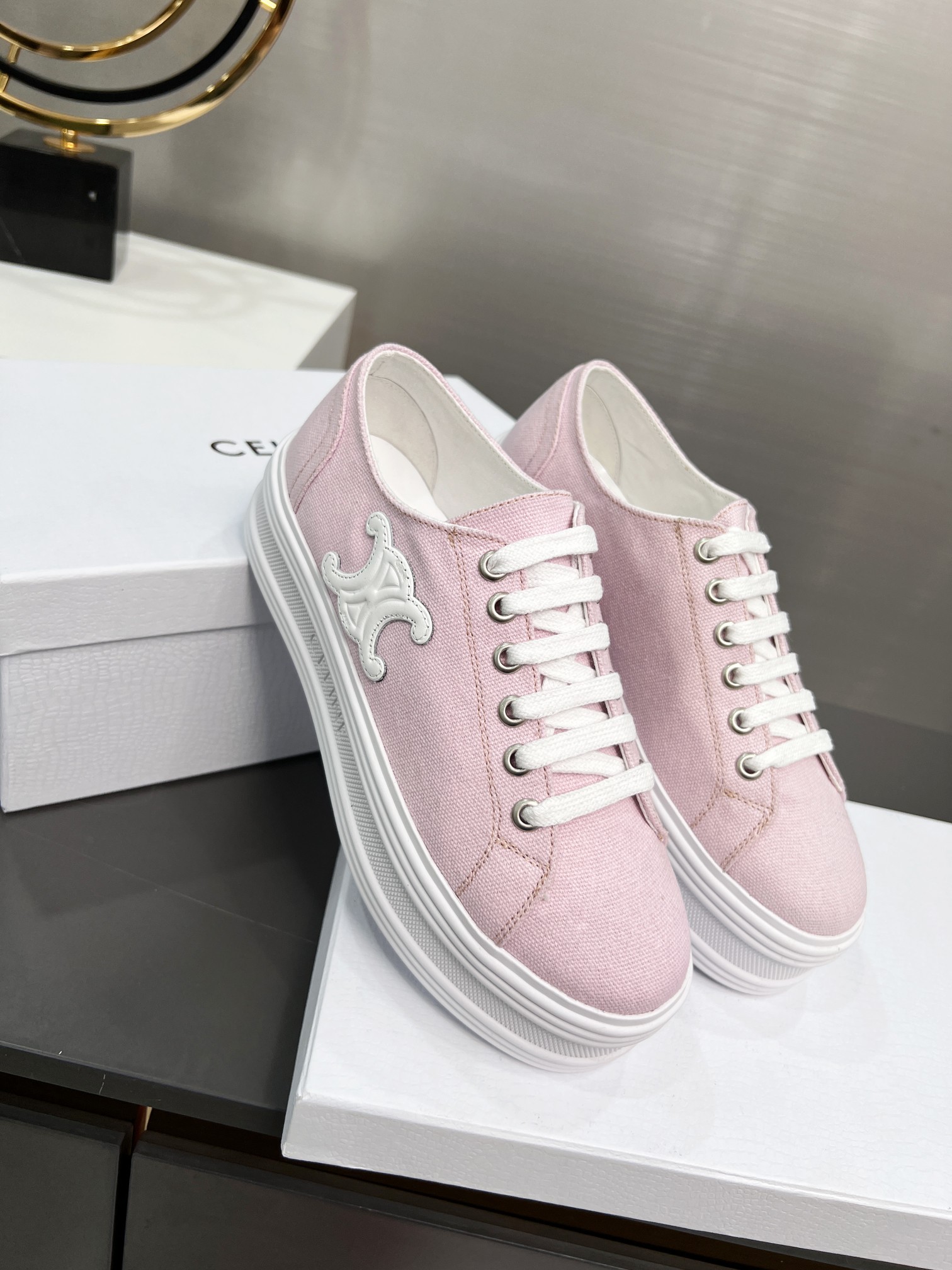 C style low heel canvas casual shoes-Luxeon