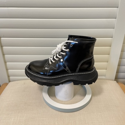 Alexander McQueen British style women rider short boots-Luxeon