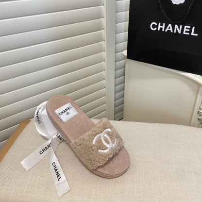 C style double-C winter wool slippers-Luxeon