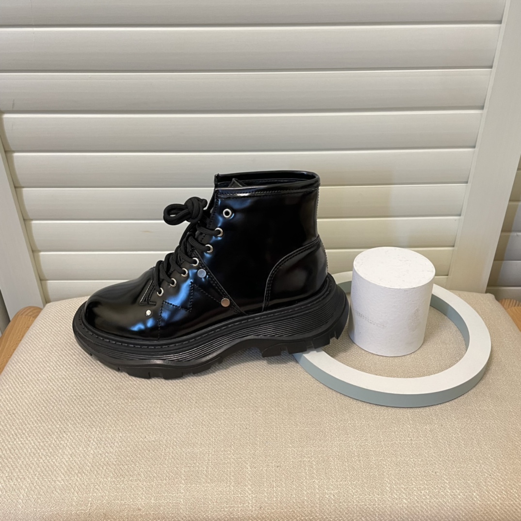 Alexander McQueen British style women rider short boots-Luxeon