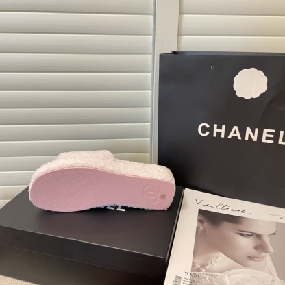 C style double-c terry wool slippers-Luxeon