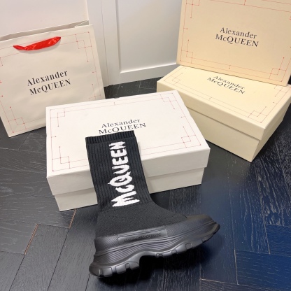 Alexander McQueen women sneakers sock boots-Luxeon