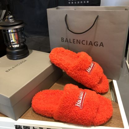 B style new women fur slippers with logo upper-Luxeon