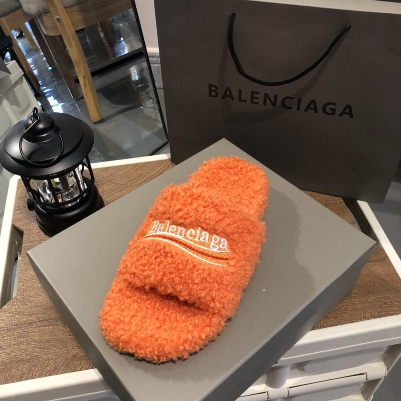 B style new women fur slippers with logo upper-Luxeon