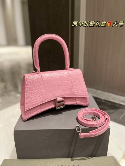 B style Hourglass Handbags Pink-Luxeon